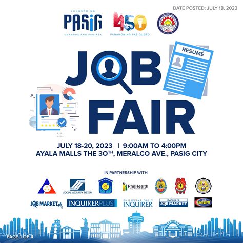 Pasig city area Jobs in Philippines .